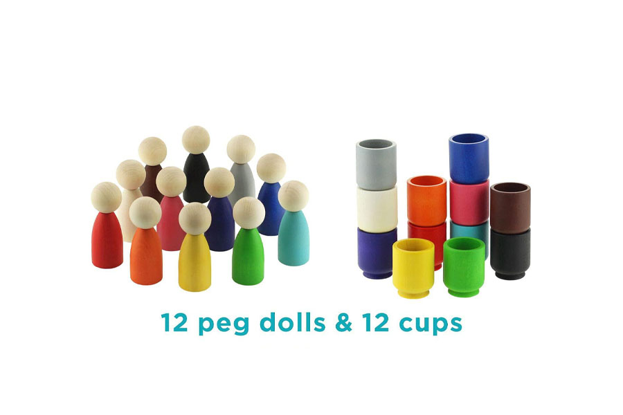 A child carefully pouring water from a small wooden pitcher into a cup in a Montessori setting.
